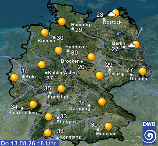Current weather over Germany